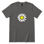 Minimal Flower Graphic Casual T‑Shirt - Charcoal Front