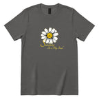 Sunshine In My Soul Boho Floral Print Tee - Charcoal Front