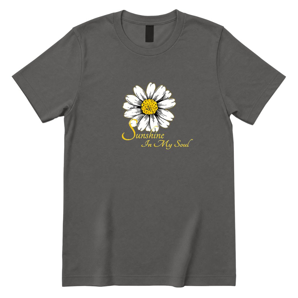 Sunshine In My Soul Boho Floral Print Tee - Charcoal Front