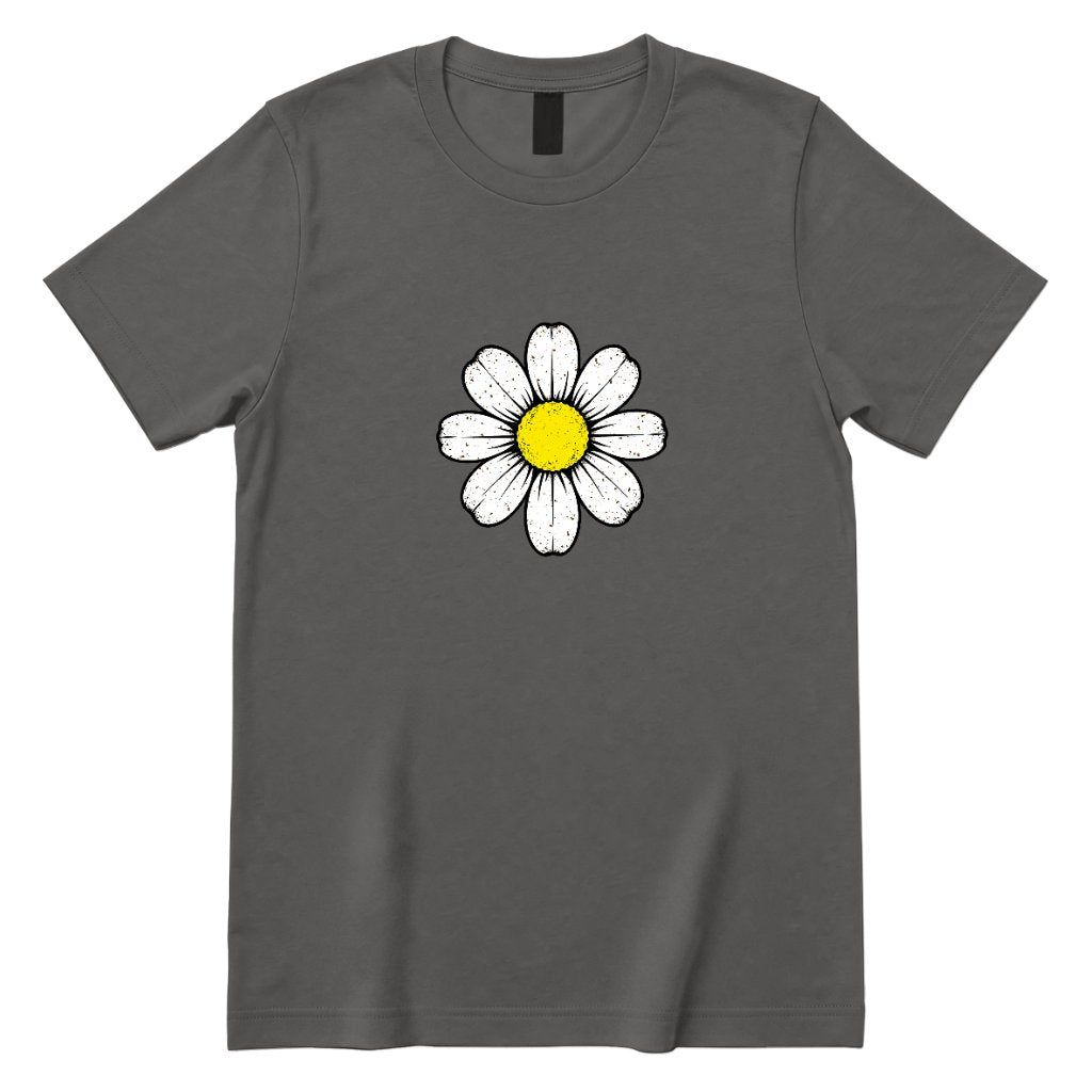 Retro Daisy Print T‑Shirt - Charcoal Front