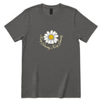 Keep Growing Keep Glowing Daisy T‑Shirt - Charcoal Front