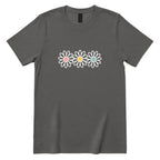 Pastel Triple Daisy Women Premium Graphic Tee - Charcoal Front