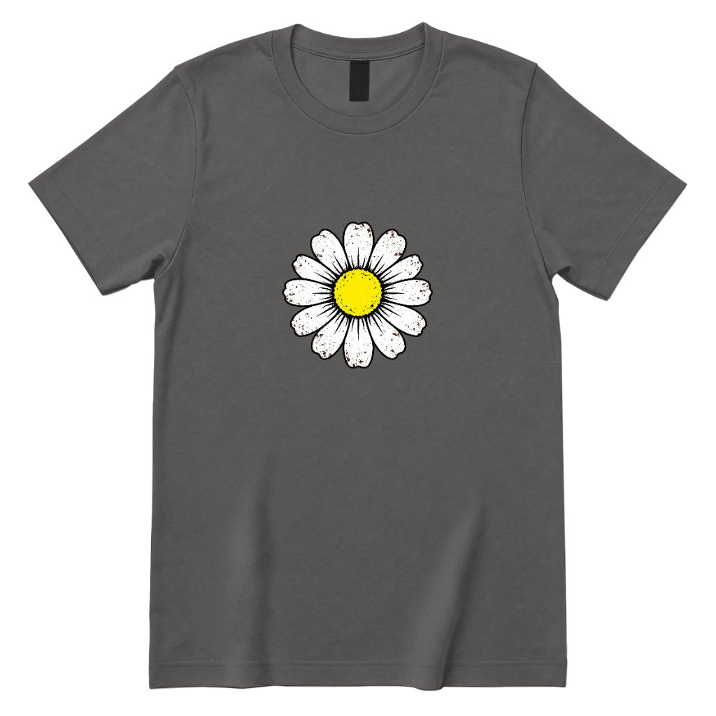 Vintage Distressed Daisy T‑Shirt - Charcoal Front