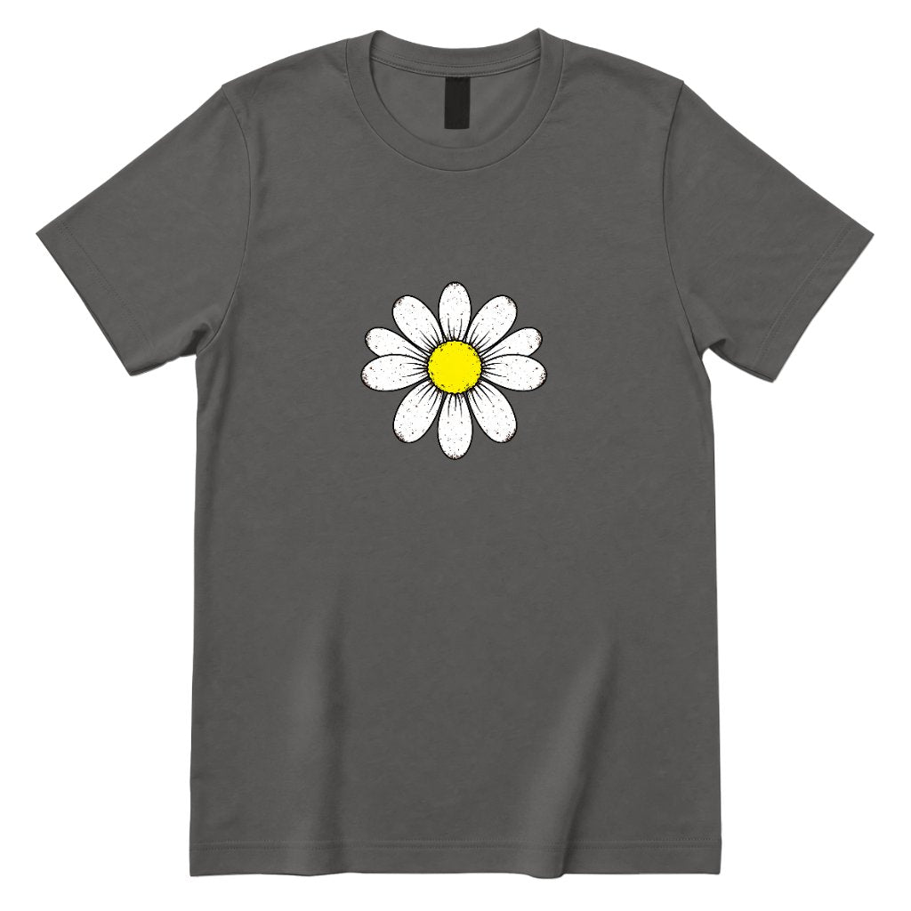 Vintage Boho Daisy Flower Graphic T‑Shirt - Charcoal Front