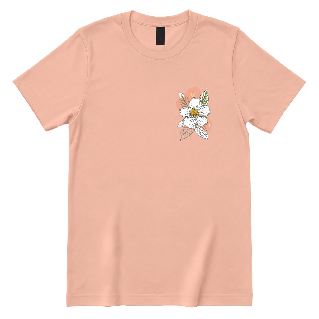 Boho Wildflower Graphic T‑Shirt - Dusty Rose Front