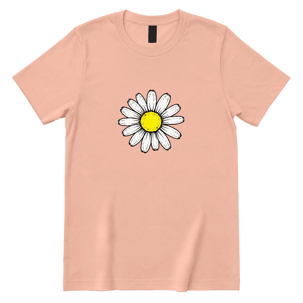 Minimal Flower Graphic Casual T‑Shirt - Dusty Rose Front
