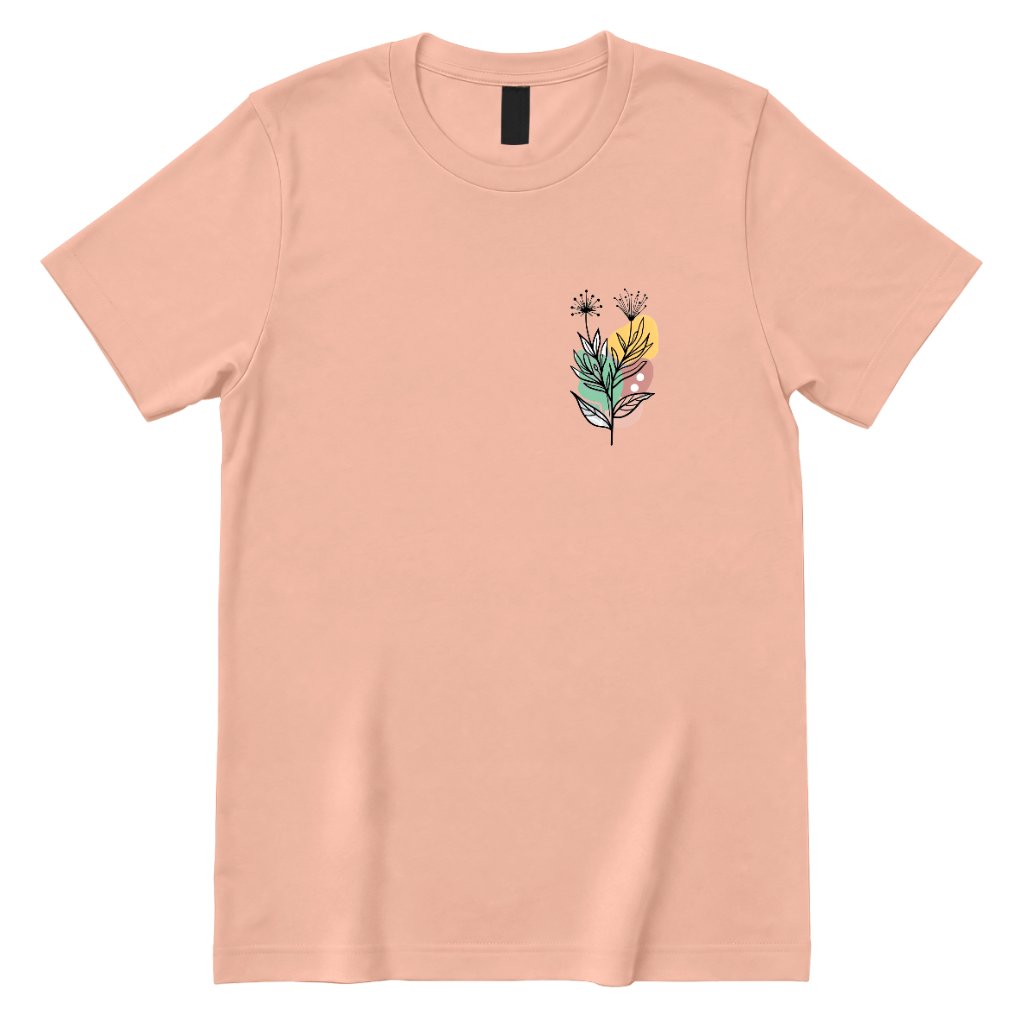 Minimal Boho Abstract Floral Graphic Tee - Dusty Rose Front