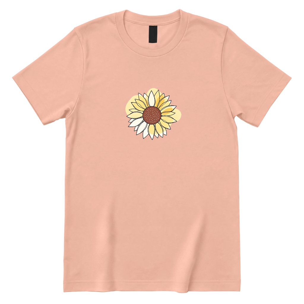 Abstract Sunflower Graphic T‑Shirt - Dusty Rose Front