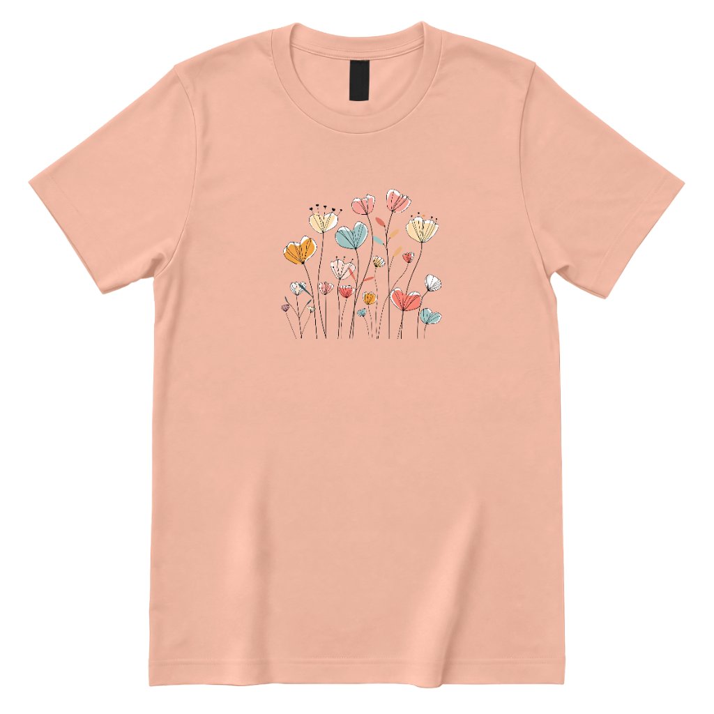Abstract Boho Line Drawing Floral Shirt - Dusty Rose Front