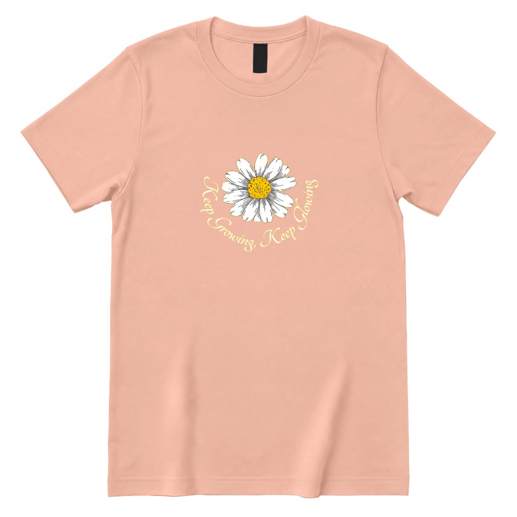 Keep Growing Keep Glowing Daisy T‑Shirt - Dusty Rose Front