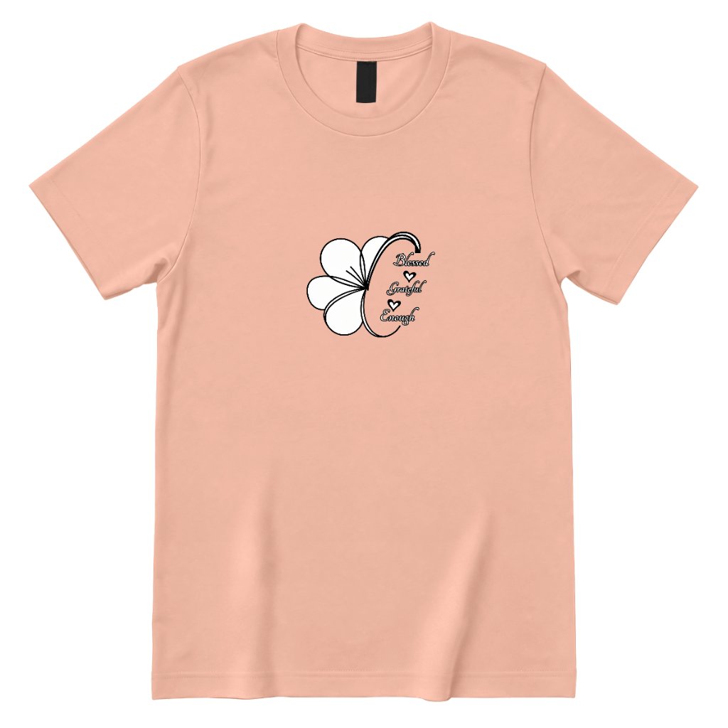 Blessed Grateful Enough Clover T‑Shirt - Dusty Rose Front