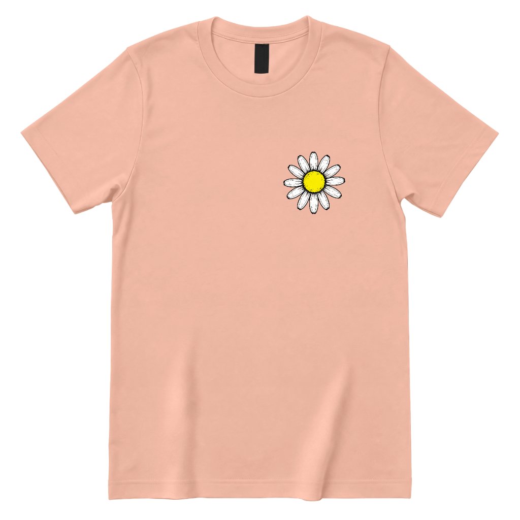Minimal Distressed Daisy T‑Shirt - Dusty Rose Front