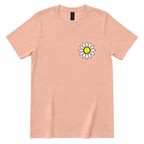 Minimal Distressed Daisy T‑Shirt - Dusty Rose Front