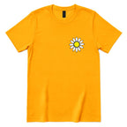 Minimal Distressed Daisy T‑Shirt - Gold Front