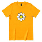 Retro Daisy Print T‑Shirt - Gold Front