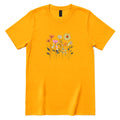 Boho Sunflower Mixed Wildflower Shirt - Gold Front