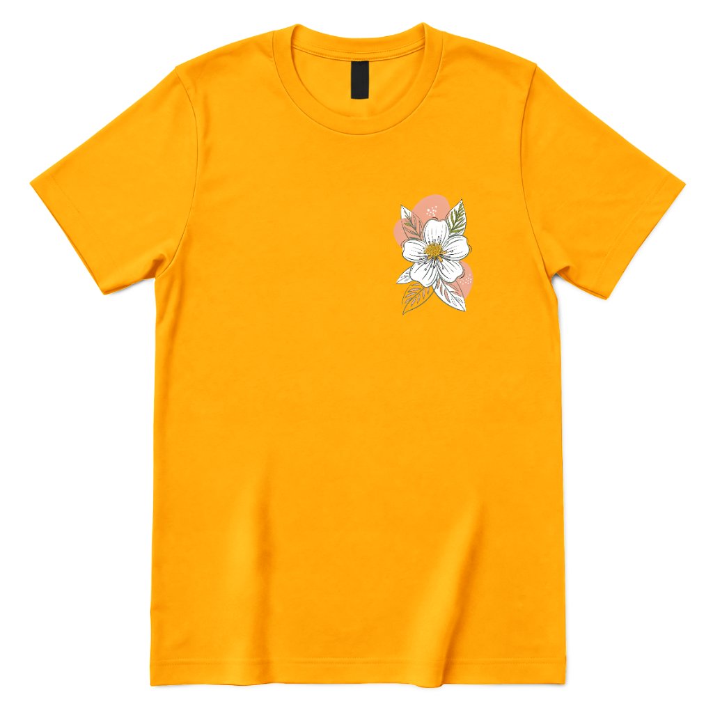 Boho Wildflower Graphic T‑Shirt - Gold Front