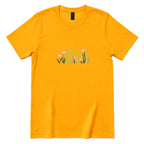 Boho Pastel Wild Meadow Floral Shirt - Gold Front