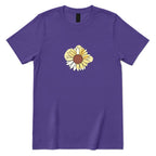 Abstract Sunflower Graphic T‑Shirt - Lilac Front
