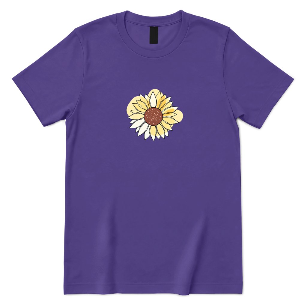 Abstract Sunflower Graphic T‑Shirt - Lilac Front