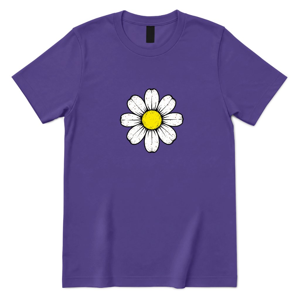 Retro Daisy Print T‑Shirt - Lilac Front