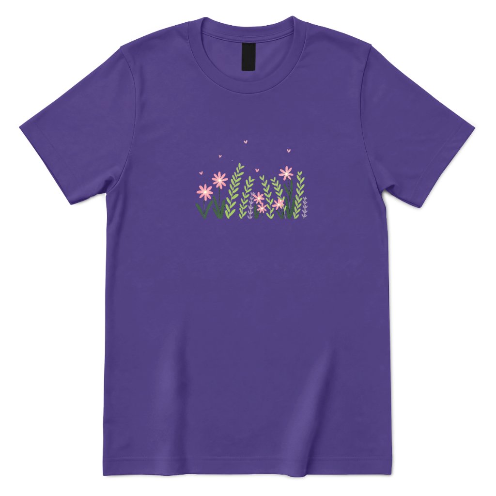 Boho Pastel Wild Meadow Floral Shirt - Lilac Front
