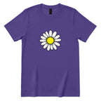 Minimal Flower Graphic Casual T‑Shirt - Lilac Front