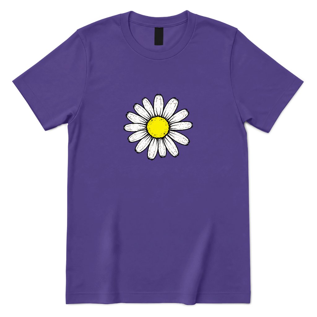Minimal Flower Graphic Casual T‑Shirt - Lilac Front