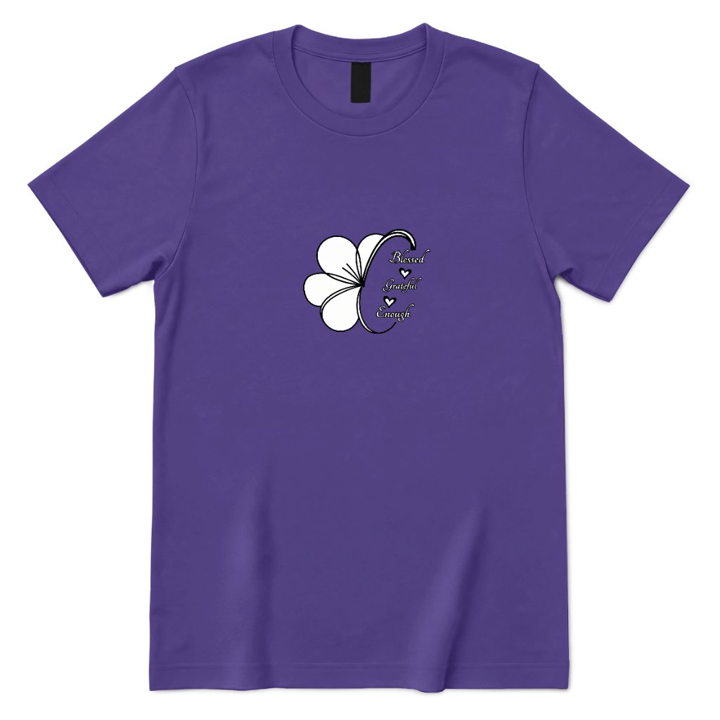Blessed Grateful Enough Clover T‑Shirt - Lilac Front