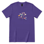 Pastel Boho Wildflower Line Art Tee - Lilac Front