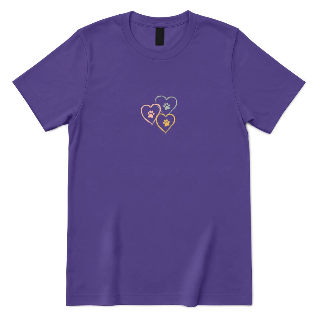Minimal Sketch Heart Paw Graphic Tee - Lilac Front