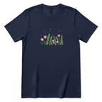 Boho Pastel Wild Meadow Floral Shirt - Navy Front