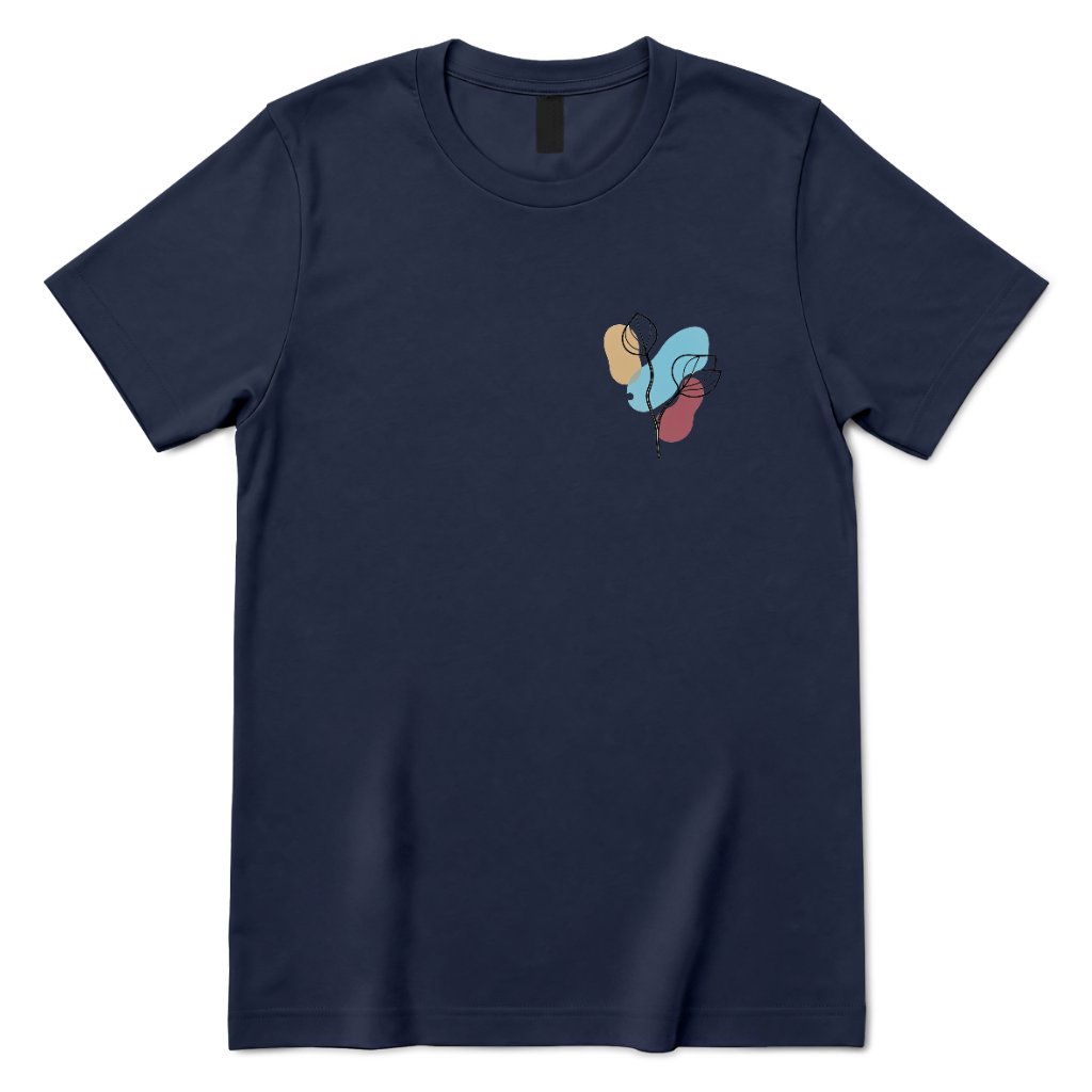 Boho Botanical Graphic Casual Top - Navy Front
