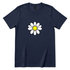 Vintage Boho Daisy Flower Graphic T‑Shirt - Navy Front