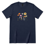 Boho Sunflower Mixed Wildflower Shirt - Navy Front