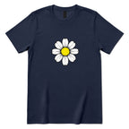Retro Daisy Print T‑Shirt - Navy Front