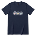 Pastel Triple Daisy Women Premium Graphic Tee - Navy Front