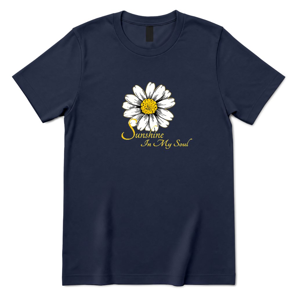 Sunshine In My Soul Boho Floral Print Tee - Navy Front