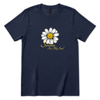 Sunshine In My Soul Boho Floral Print Tee - Navy Front
