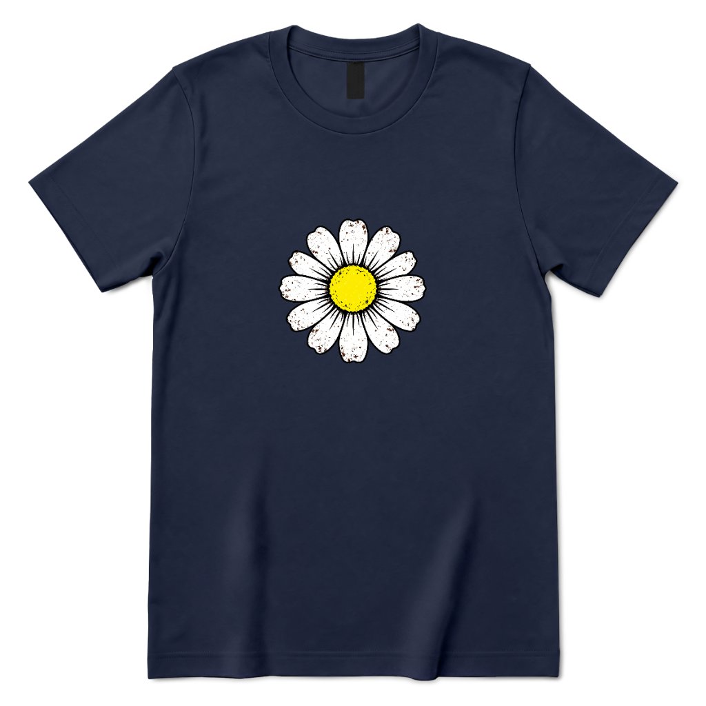 Vintage Distressed Daisy T‑Shirt - Navy Front