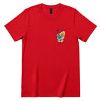 Minimal Boho Abstract Floral Graphic Tee - Red Front