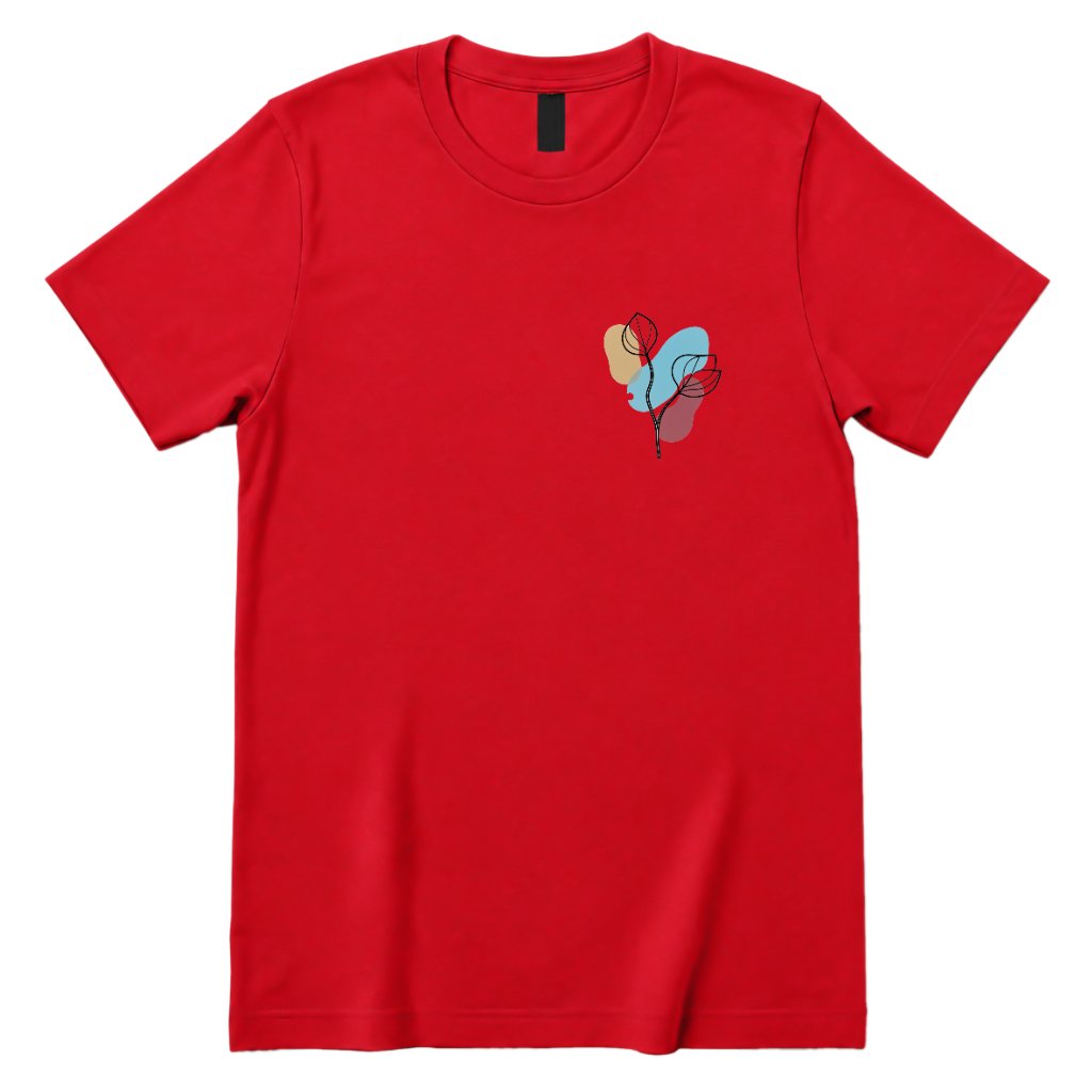 Boho Botanical Graphic Casual Top - Red Front