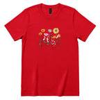 Boho Sunflower Mixed Wildflower Shirt - Red Front