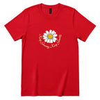 Keep Growing Keep Glowing Daisy T‑Shirt - Red Front