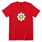 Retro Daisy Print T‑Shirt - Red Front