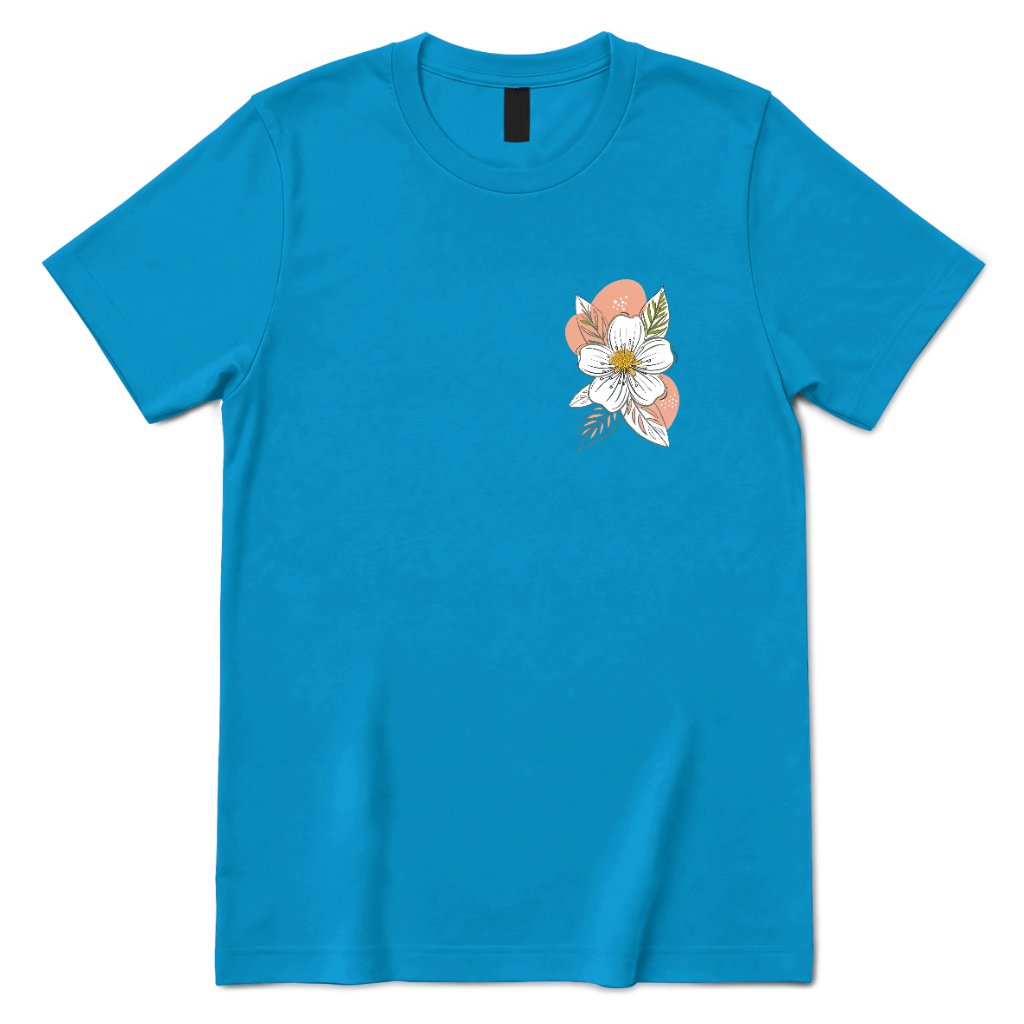 Boho Wildflower Graphic T‑Shirt - Sapphire Front
