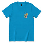 Minimal Boho Abstract Floral Graphic Tee - Sapphire Front