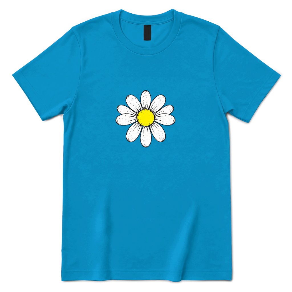 Vintage Boho Daisy Flower Graphic T‑Shirt - Sapphire Front