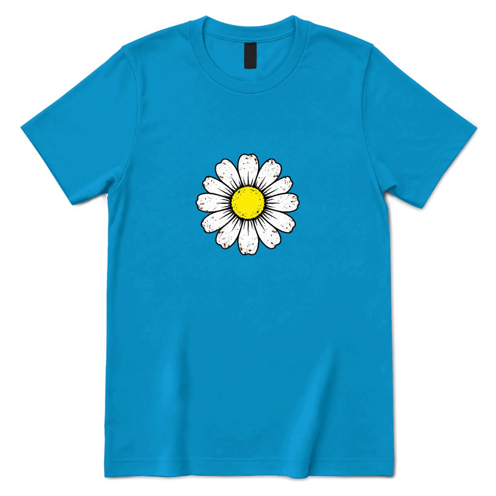 Vintage Distressed Daisy T‑Shirt - Sapphire Front