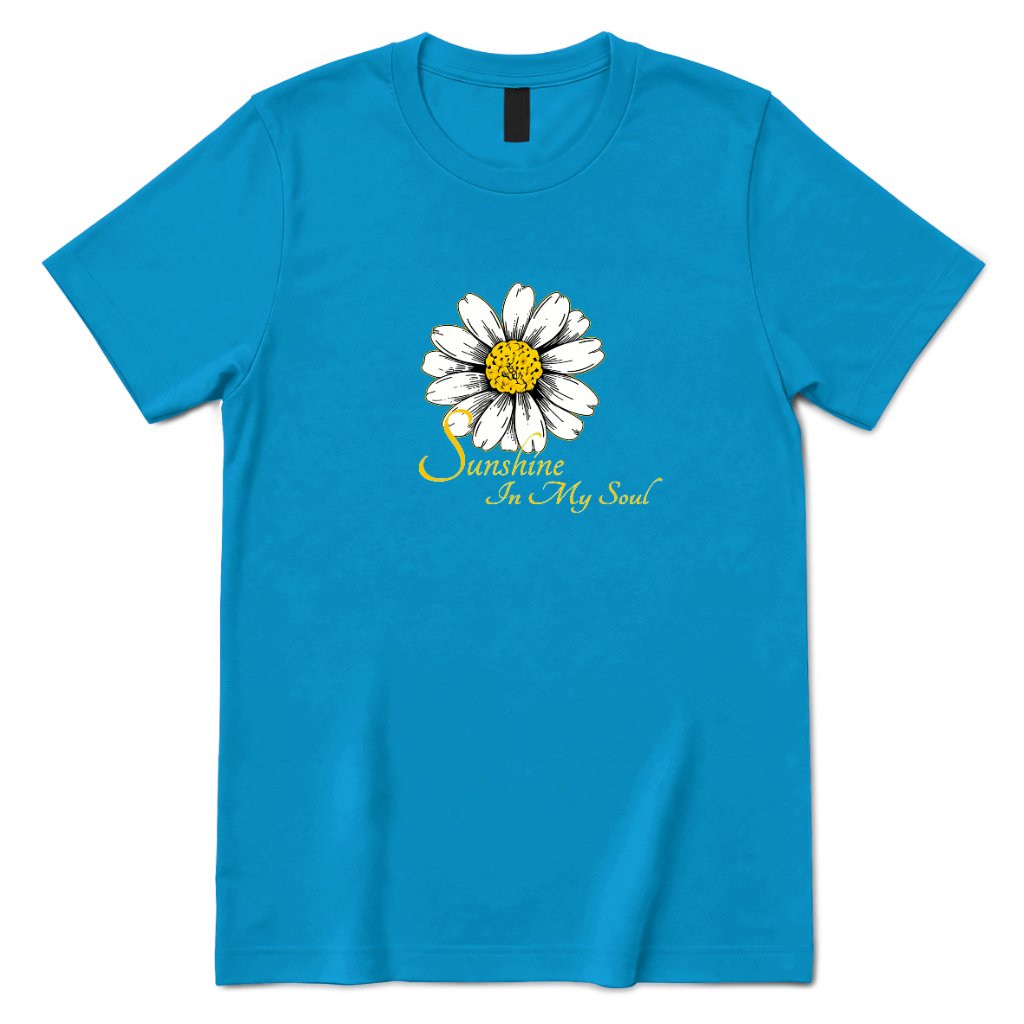 Sunshine In My Soul Boho Floral Print Tee - Sapphire Front